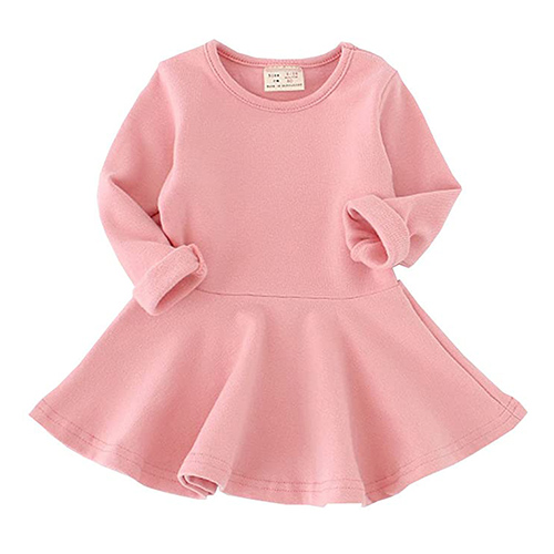 Csbks Toddler Baby Girls Long Sleeve Cotton Dress